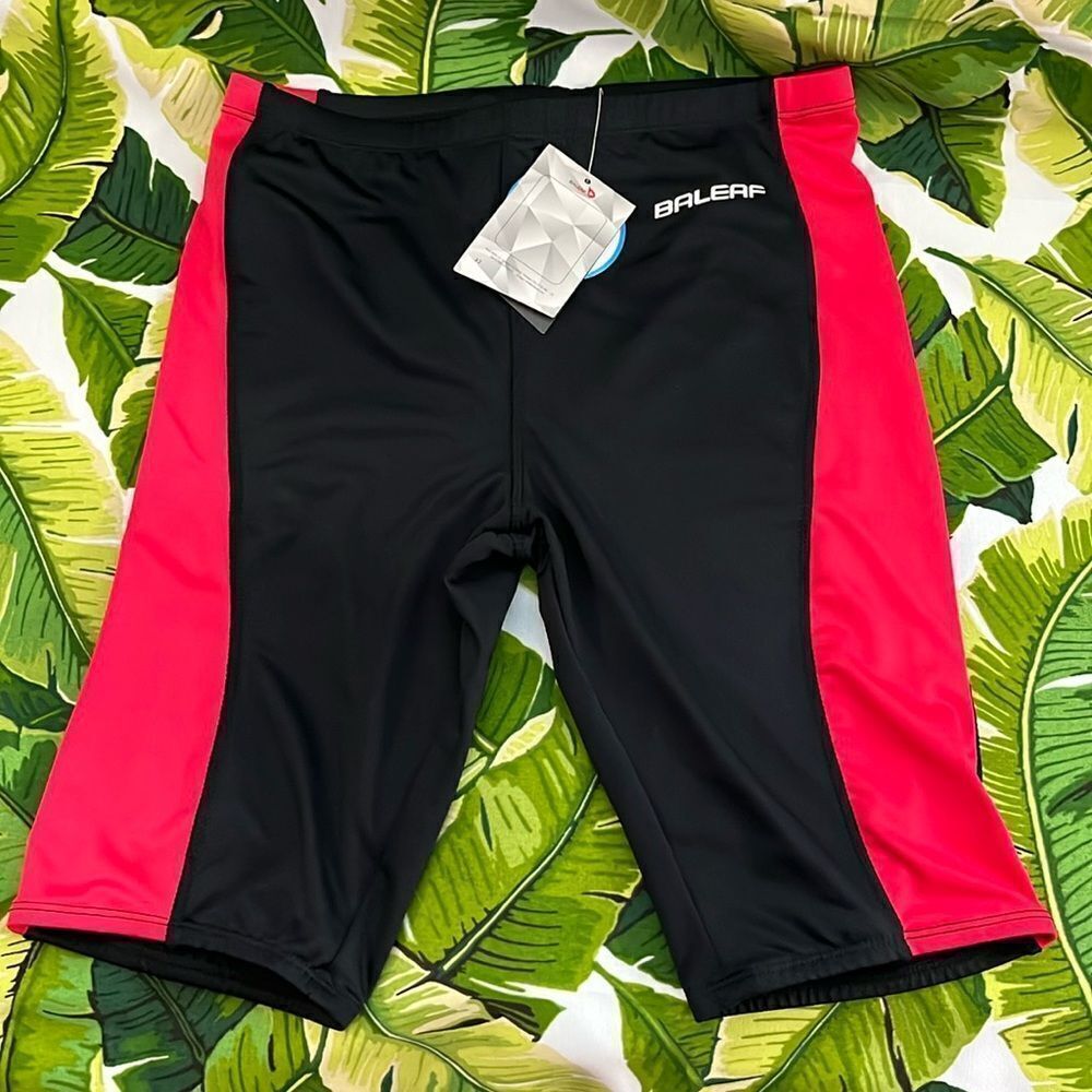 BALEAF Black and Red compression Swimming Shorts Size 32